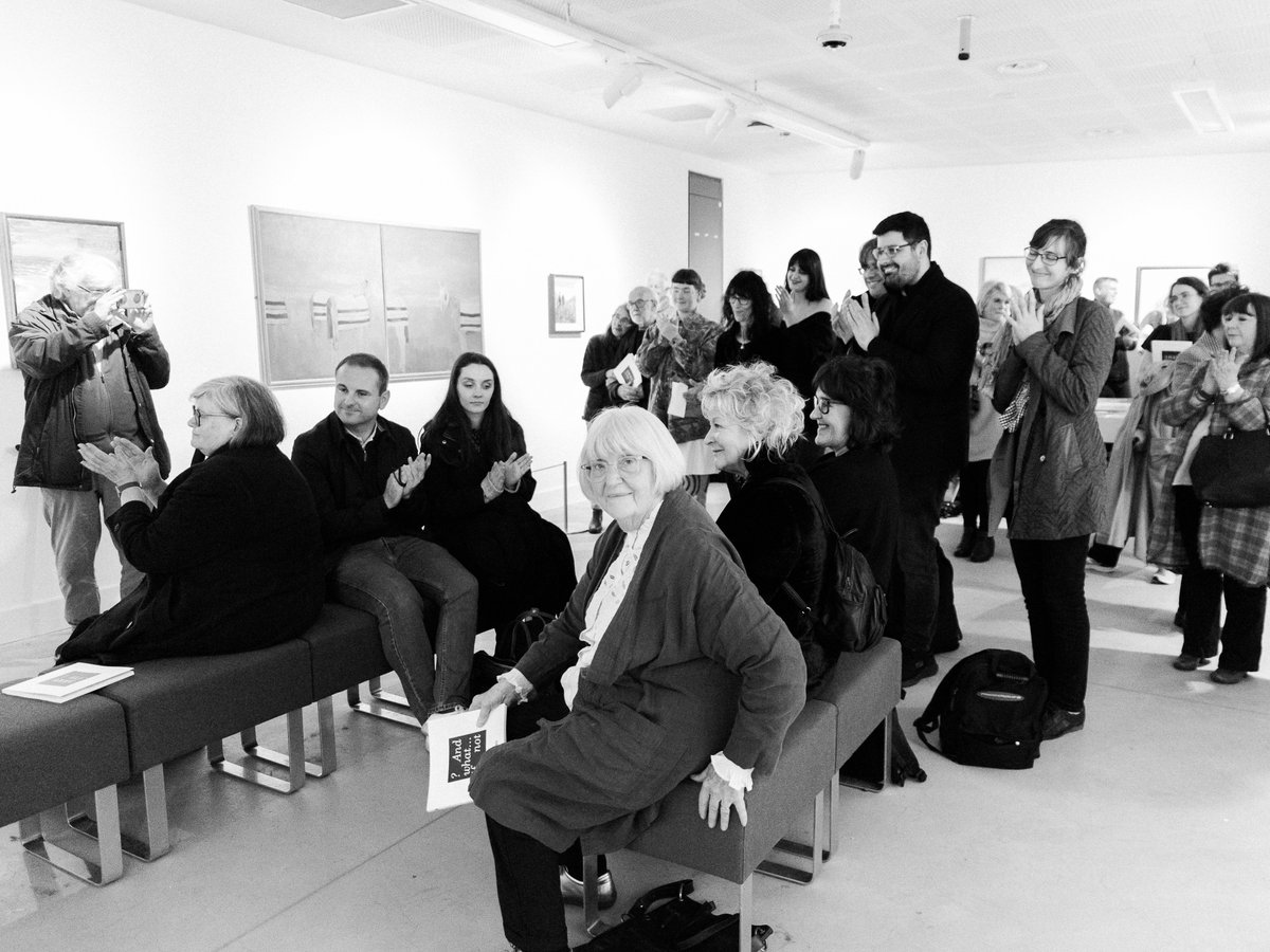 Eilish Martin at the launch of !  ALL'ARME / ?  AND WHAT... IF NOT, a 96-page collection that catalogues the ‘compulsive journey’ of her verbal-visual improvisations across the past ten years 

available now: 
machapress.com/subscriptions/…

image by @jos.mcgookin