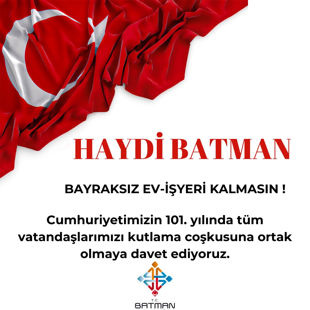 Cumhuriyetimizin 101. yılında tüm vatandaşlarımızı kutlama coşkusuna ortak olmaya davet ediyoruz. 🇹🇷

<a href="/canalpekrem/">Ekrem CANALP</a>