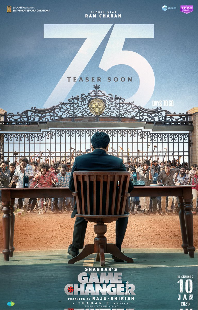 Media4y4's tweet photo. Aa गया special treser 
The #GameChangerTeaser fireworks to begin soon 🧨💥

#GameChanger In Cinemas near you from 10.01.2025!

#GameChanger https://t.co/59ogQSFLly