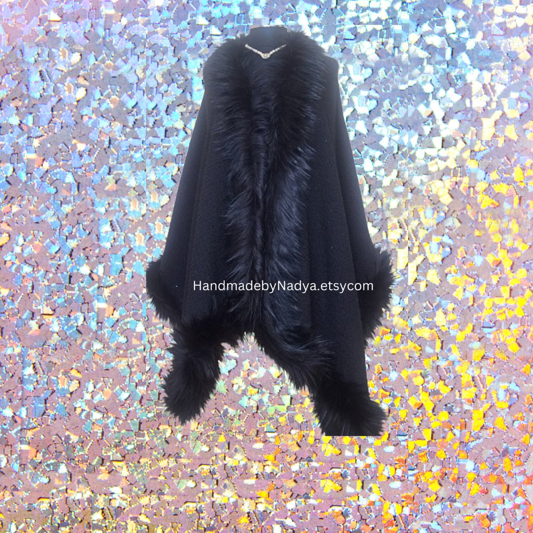 nadyamendik's tweet photo. Handcrafted wool boucle tweed shawl with luxurious fur trim, Timeless Elegance Size 80x29 Inches https://t.co/Fu0mBan91L……… #luxurywinterwrap #sequinedtweedcape #eveningcoverup #specialpresent #furtrimmedshawl #etsyhandmade @Etsy https://t.co/fLZCBo1tOi