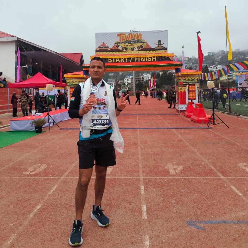 24 Oct 2024

Sh Akhilesh Rana, Deputy Commandant #BSF participated and stood 5th (Age category:40-49 yrs) in Tawang Marathon. 

With an aim to place Tawang on the National and International Marathon circuit, the marathon was organised by Civil administration of Arunachal Pradesh