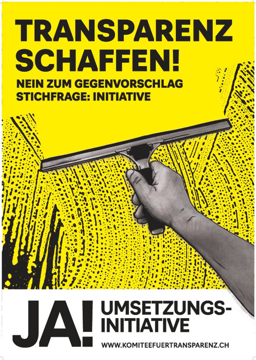 Am 24.11. können wir endlich Transparenz schaffen!
JA zur Umsetzungsinitiative
NEIN zum Gegenvorschlag und Stichfrage: Initiative.
Um was es genau geht, erklärt euch <a href="/cloudista/">Claudio Kuster</a>, Co-Präsident des Komitees für Transparenz:
drive.google.com/.../129UGA1Hyq…...
Quelle: rasa.ch