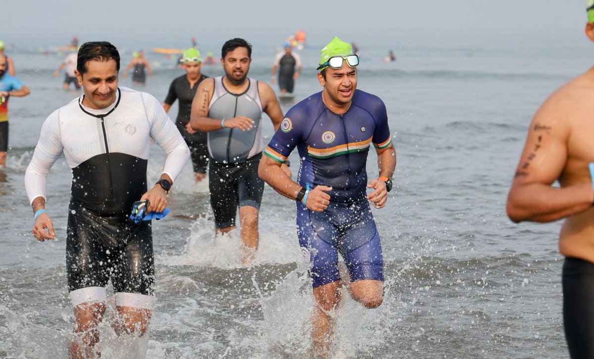 Tejasvi_Surya's tweet photo. The Ironman 70.3 Goa, known for attracting athletes from over 50 countries, has become a premier event for athletes and fitness enthusiasts in India and across the World. 

The challenge involves a 1.9km swim, a 90km cycling segment, and a 21.1km run, covering a total distance of 113km. This is the ultimate test of one’s endurance, and physical and mental fitness.  

Over the last 4 months, I have trained rigorously to improve my fitness and as a result, am happy to share that I have completed this challenge! 

The inspiration itself goes back to #FitIndia initiative kickstarted by PM @narendramodi ji, which helped me reflect on my fitness goals. As a young nation chasing big ambitions, we must nurture our physical fitness and become a more healthier nation. An endeavour to become fit also makes you more disciplined and confident, which improves chances of your success in any venture that you undertake. 

#FitIndia movement goes a long way in increasing this awareness and bringing more people on to fitness routines, that’s so essentially needed for our nation! 

As a finisher in this daunting challenge, I can attest to the young folks that fitness goals really push your boundaries, and make you a better individual. I appeal all fence sitters and perpetual planners to hop onto this journey and make progress!