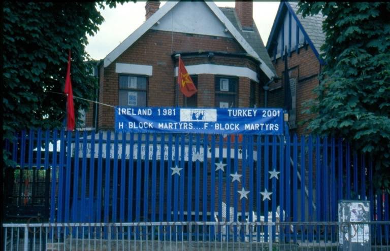 irspireland's tweet photo. Costello House, Belfast. 
HQ of the IRSP. During the conflict, the office was heavily fortified with steel windows &amp; doors on the ground floor.

Entrance was heavily restricted for security reasons.

#SocialistSundays
#IRSM 50 https://t.co/1M7AVTfQPK