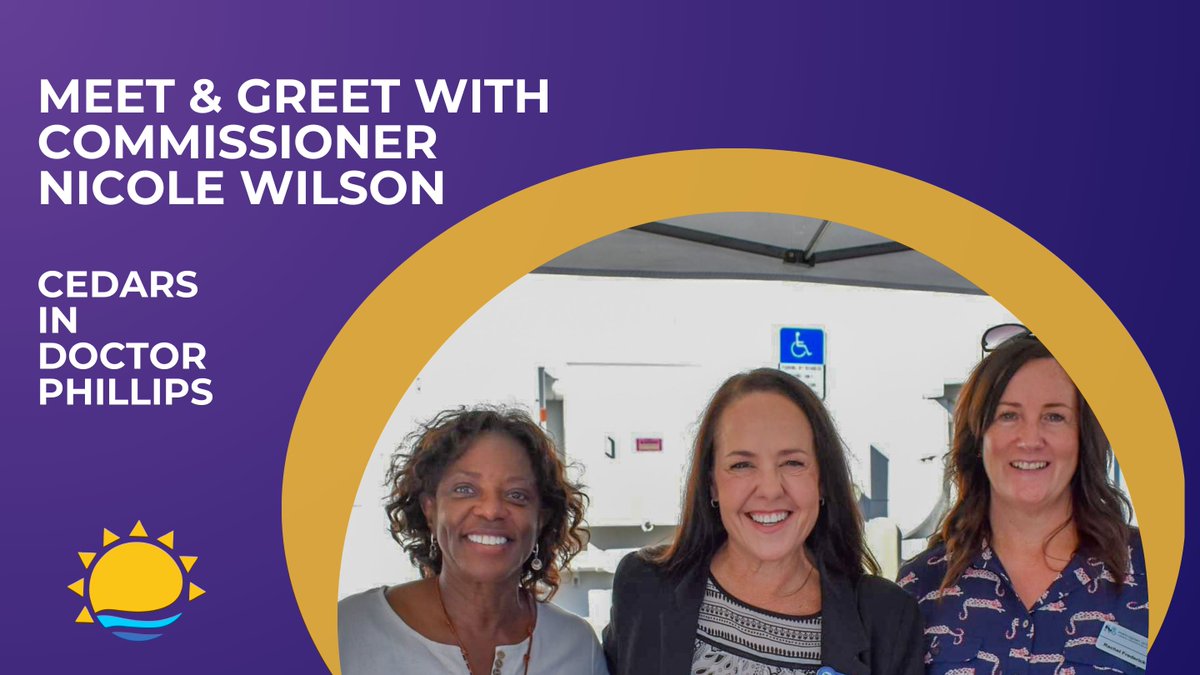 VoteWilson_D1's tweet photo. Join us for a Meet &amp; Greet with Commissioner Nicole Wilson this Monday, Oct. 28th at 6p at Cedars in Doctor Phillips. RSVP: https://t.co/xz7bxaR5oy https://t.co/NGrjmy4qnc