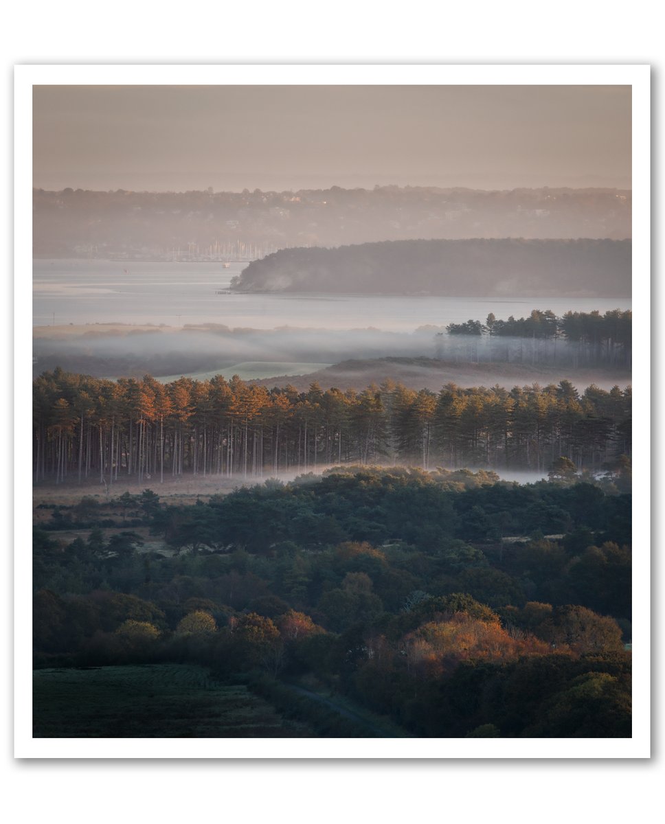 Popped to Corfe Castle with my wife this morning to catch sunrise... stats looked promising for mist around the castle but it was bit too windy on the south side of the ridgeway, so all of the mist was over Poole harbour... ended up taking this from the top of West Hill