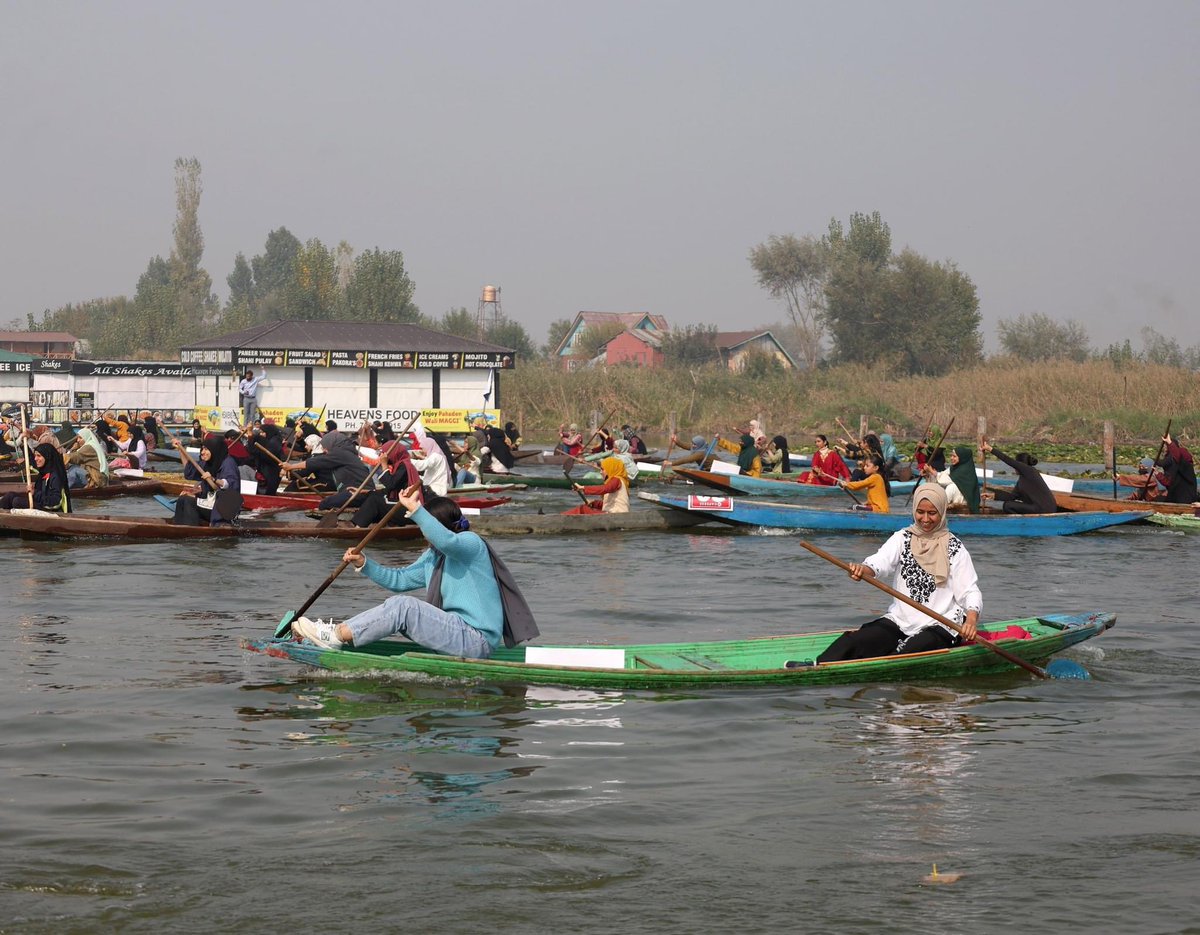 Women’s boat race in Dal Lake, Srinagar. 
First ever I guess.