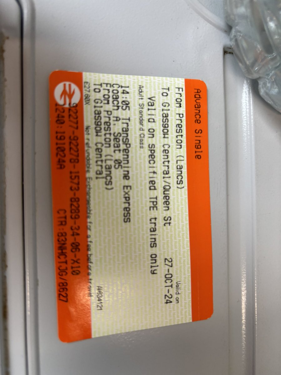Free ticket if anyone wants it <a href="/TPExpressTrains/">TransPennine Express</a>  charged twice