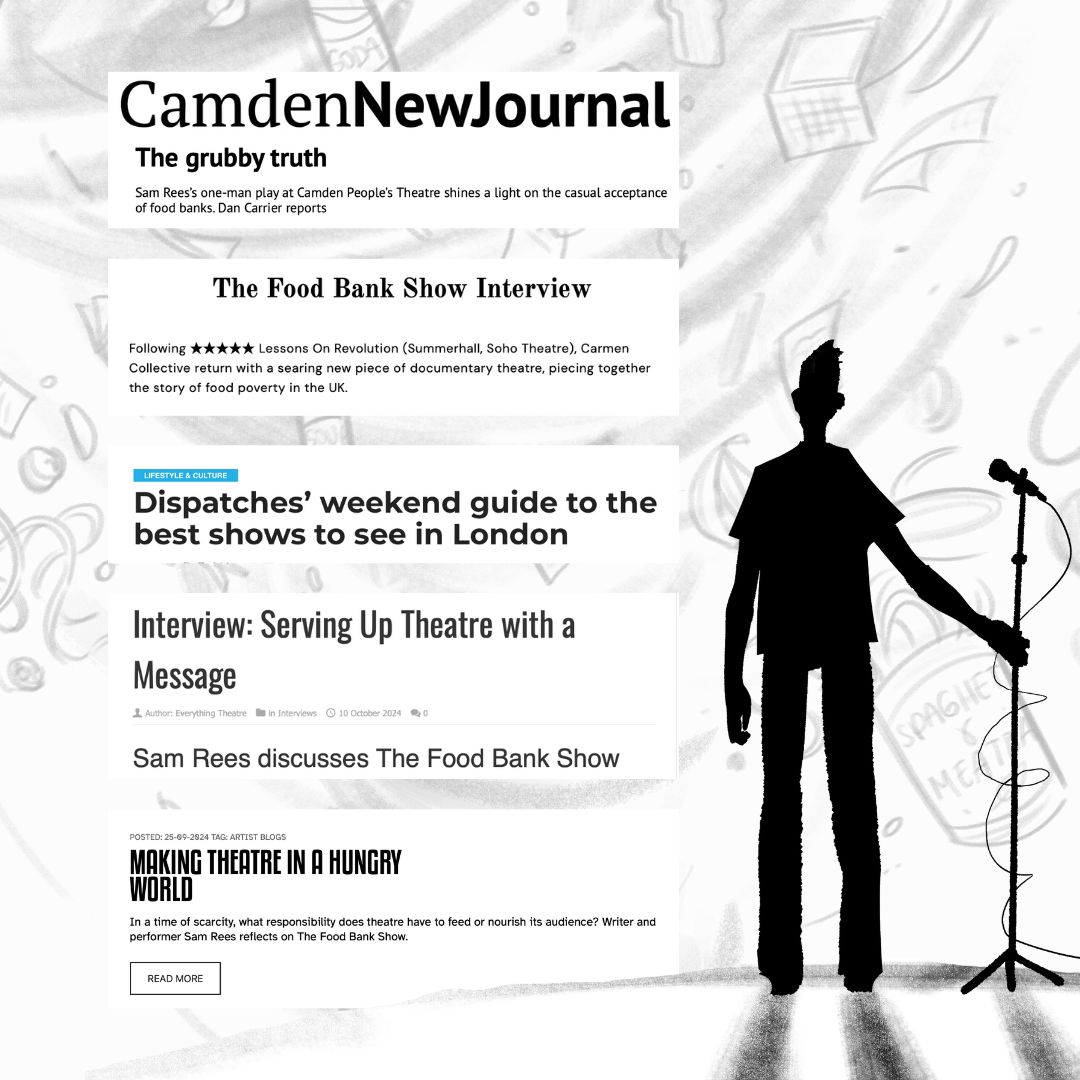Carmen Collective (@carmencollecti) on Twitter photo The buzz is building for The Food Bank Show at <a href="/CamdenPT/">Camden People's Theatre</a> ⚡️
Check out the latest press highlights ahead of opening night, and grab your tickets!
cptheatre.co.uk/whatson/The-Fo… The buzz is building for The Food Bank Show at <a href="/CamdenPT/">Camden People's Theatre</a> ⚡️
Check out the latest press highlights ahead of opening night, and grab your tickets!
cptheatre.co.uk/whatson/The-Fo…
