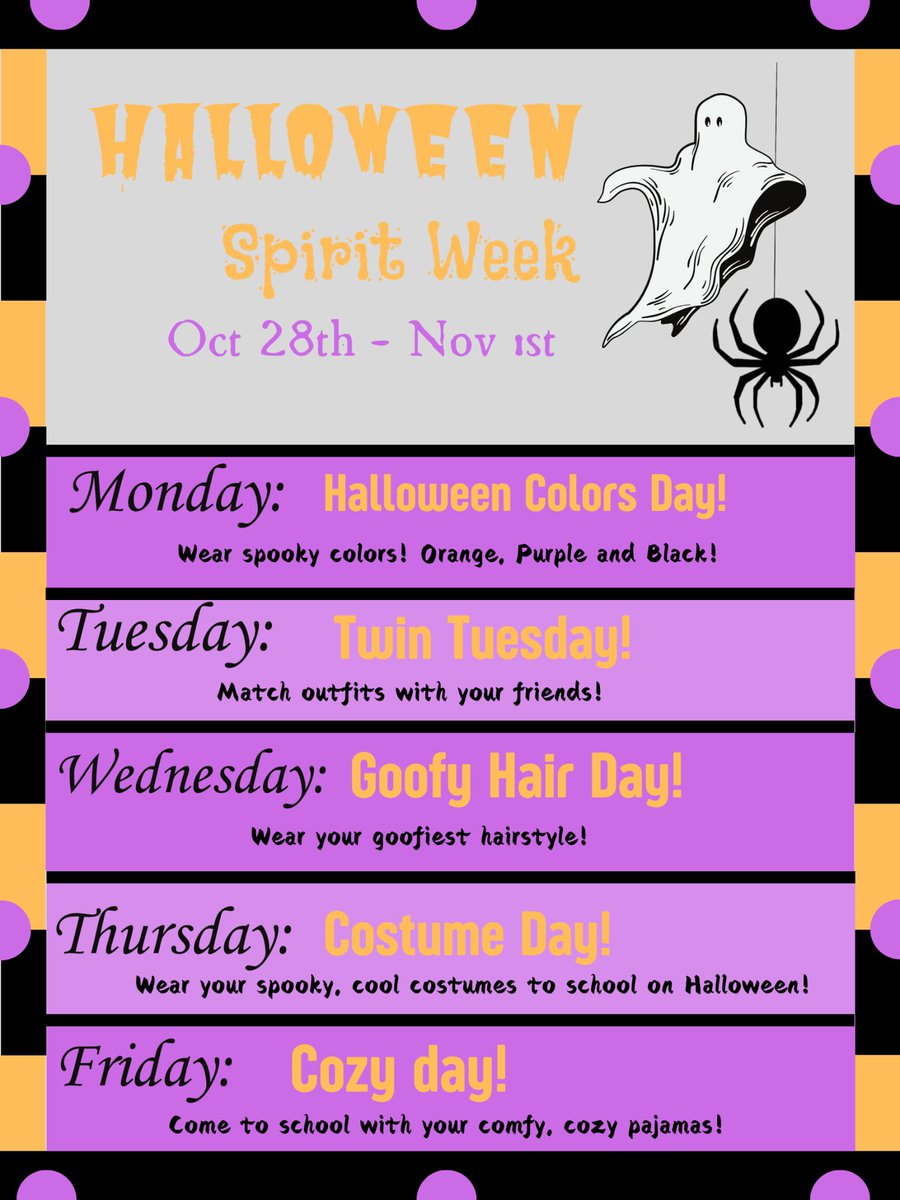 MrsM_Aidan67's tweet photo. St. Aidan Halloween Spirit Week is happening this week. Wear Halloween colours tomorrow. https://t.co/90MOmBogRR