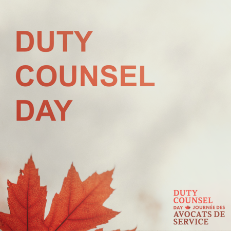Oct. 27 is National Duty Counsel Day! Thank you to our dedicated duty counsel lawyers who work hard every day to provide legal advice in criminal, family and immigration law. To learn more about duty counsel, visit: legalaid.on.ca/faq/what-are-d….