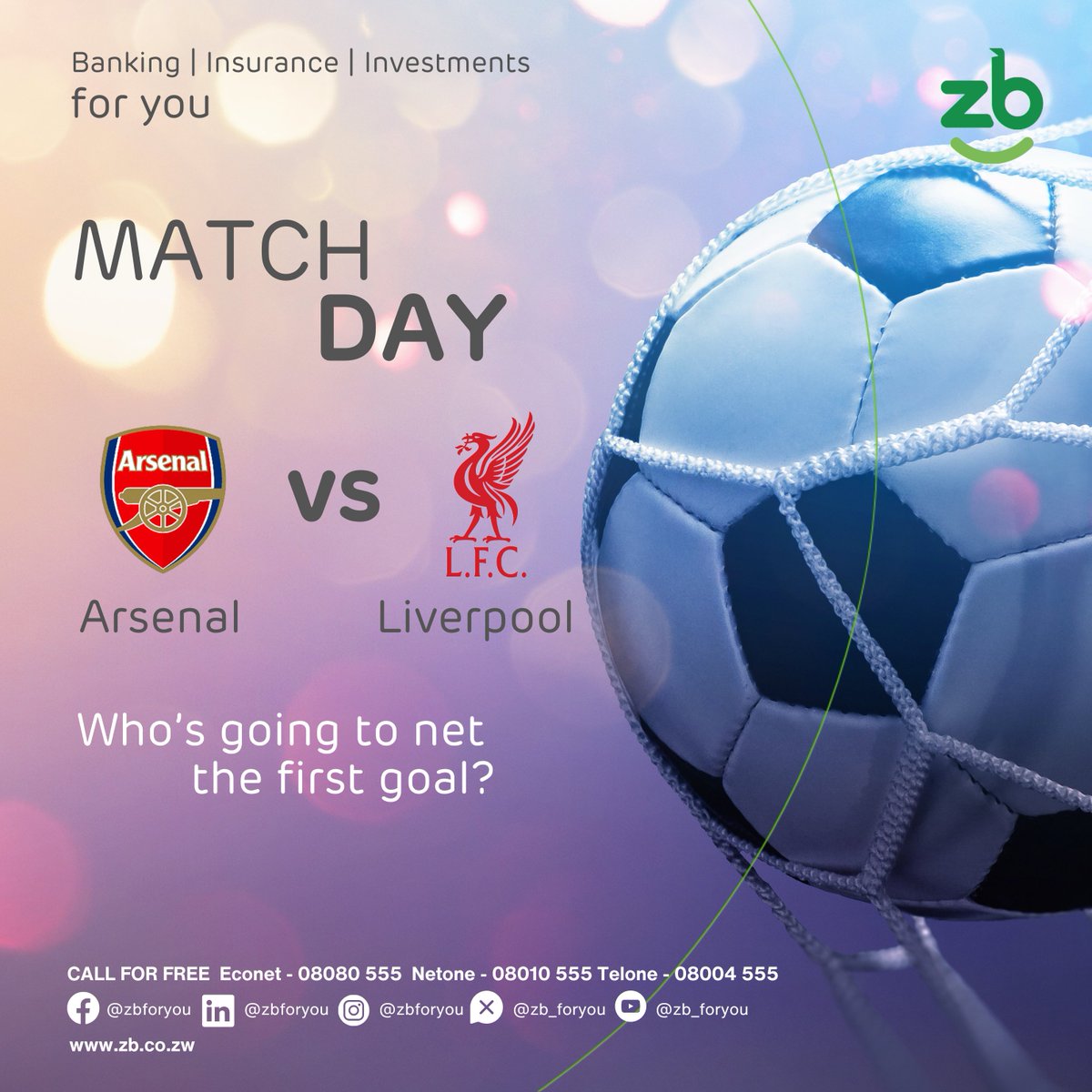It’s matchday! Comment below with the name of the player you think will score first. Let’s see how close you are to the action! 🔥

#Matchday #MatchdayChallenge
#zbforyou  #footballfever