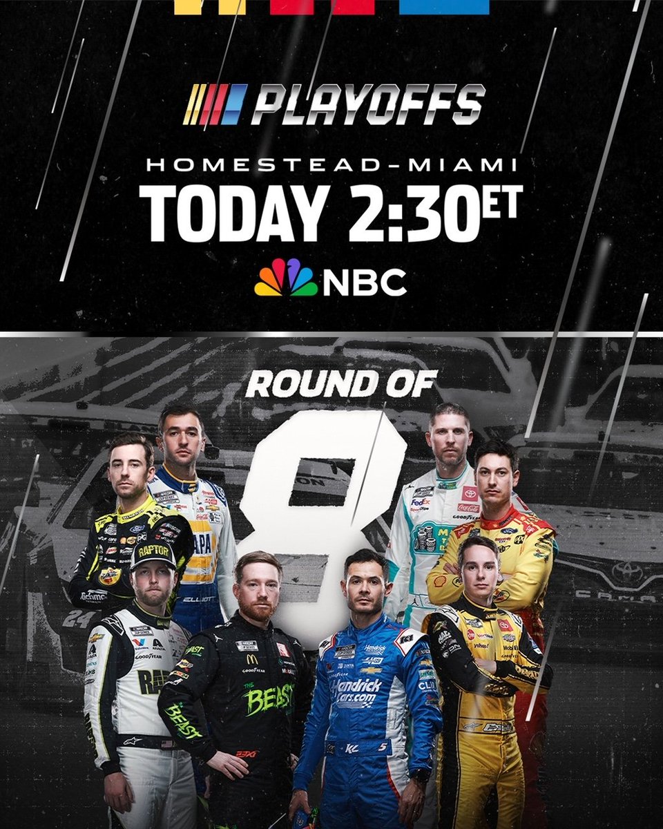DaleJarrett's tweet image. Today 2:30ET 
#NASCARPlayoffs
Round of 8
Homestead-Miami