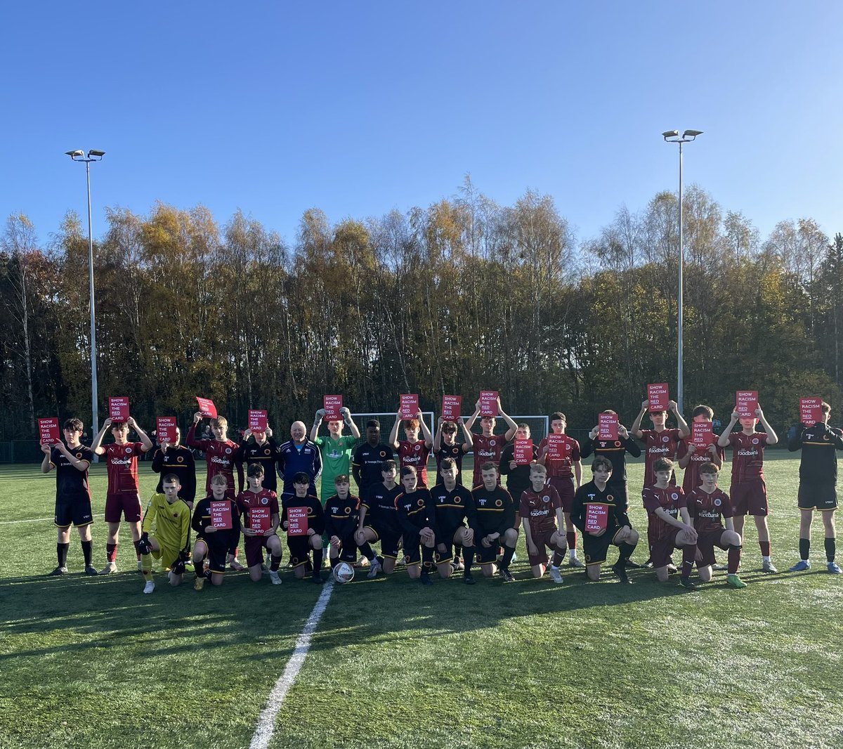 2009lrcfc's tweet photo. CFC promoting Show Racism The Red Card message at their league win over Rossvale FC Utd this weekend 👏🌹

Thanks to both teams for supporting the important initiative. https://t.co/fO6Dr566kO