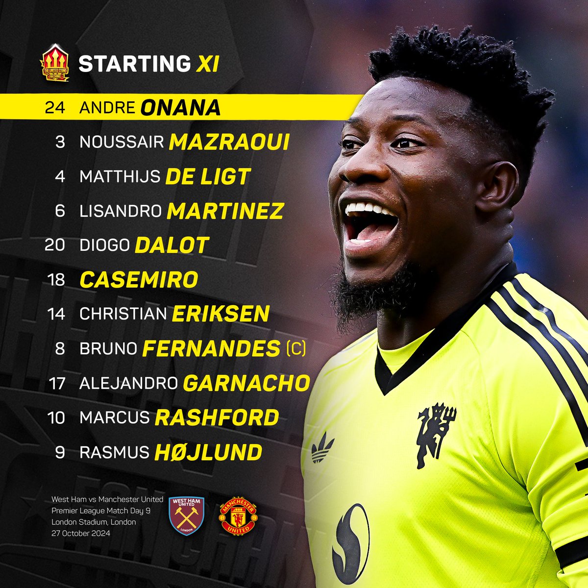 bnedls's tweet photo. UNITED STARTING XI!
#MUFCDAY #MUFC_FAMILY https://t.co/zgZZkxjenT