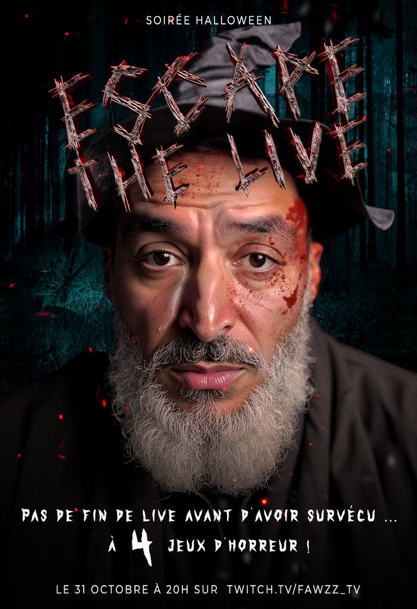 Faut croire que j'aime souffrir... ÉVÉNEMENT HALLOWEEN : 🎃 ESCAPE THE LIVE 🎃 Pas de fin de live avant d'avoir survécu... à 4 jeux d'horreur ! 👻  – LE 31 OCTOBRE À 20H ! 🕸️ Soirée chill et rigolade (surtout pour vous), venez frissonner et rigoler !
Twitch.tv/fawzz_tv