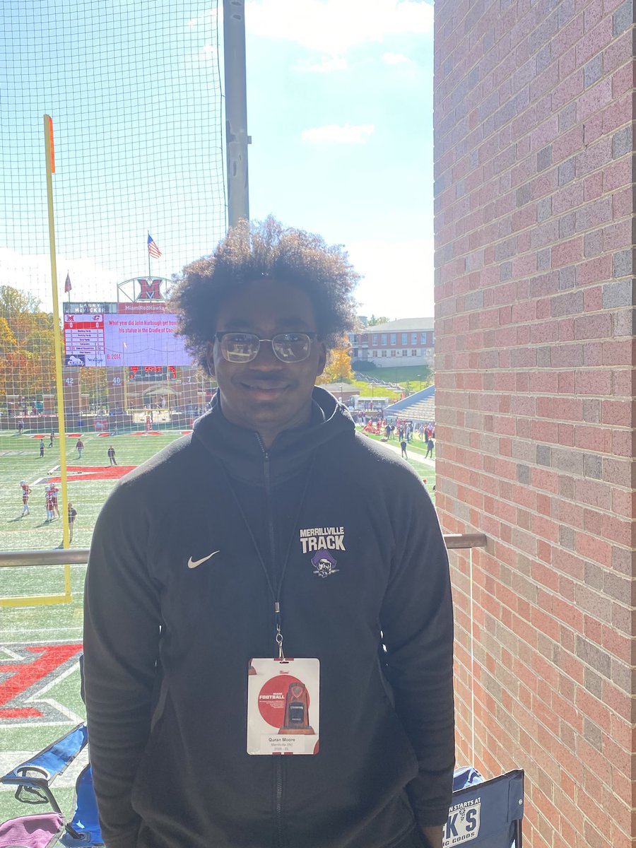 Quran_Moore90's tweet photo. Had a great visit @MiamiOHFootball had a chance to tour the facility thank you for the opportunity can’t wait to be back!! https://t.co/MyhQZM3CNU