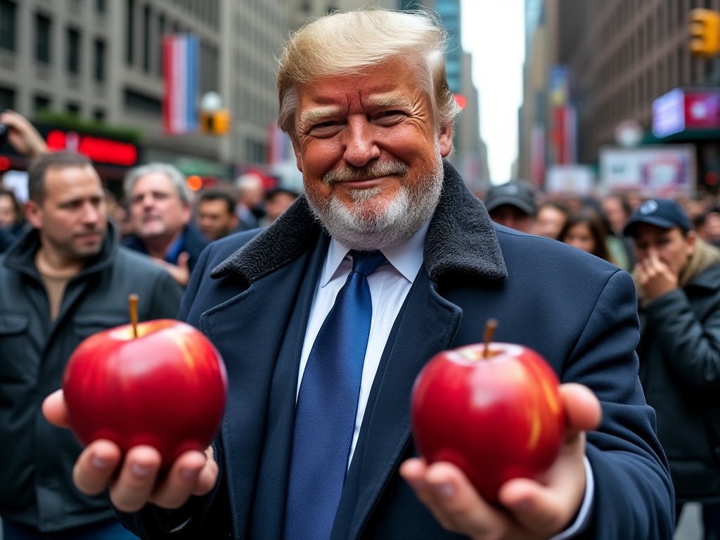 Beardvet's tweet photo. Good morning Trumpamaniacs 👊🏽🇺🇸 How do you like them Apples https://t.co/ZWwct9nYDI