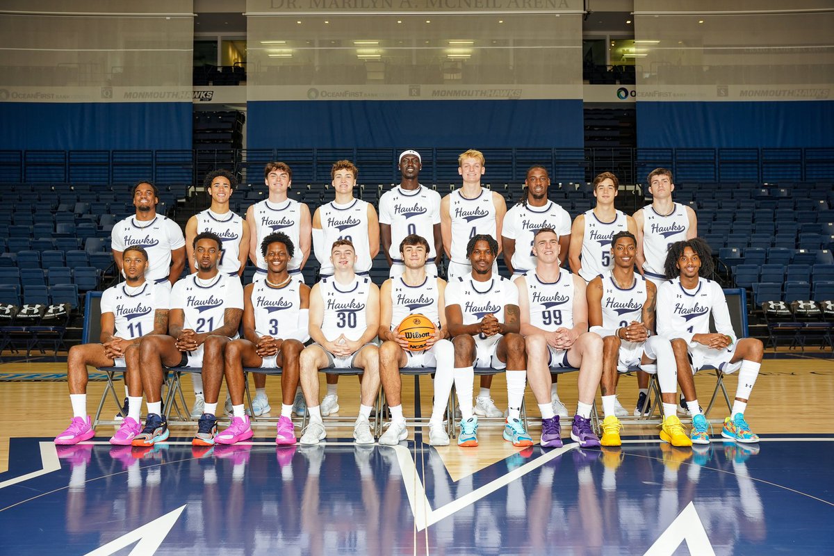 MonmouthBBall's tweet photo. Your 2024-25 Hawks. 

#FlyHawks https://t.co/Q88UIFZlp3