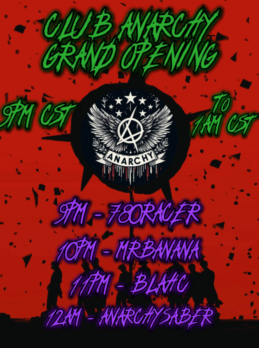 Glad that day is over... ⏰💀

No plans for tonight, but on Monday I will be at the grand opening of Club Anarchy in the <a href="/VRUnderground/">VRUnderground</a> 
Oasis, playing some Hardwave at midnight EDT.