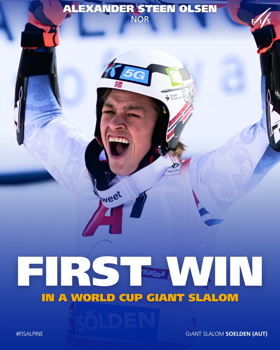 A dream came true! 🤩✨ First ever World Cup Giant Slalom Win! 🏆 Congratulations to Alexander Steen Olsen! 🇳🇴

#sölden #skiverrückt #fisalpine