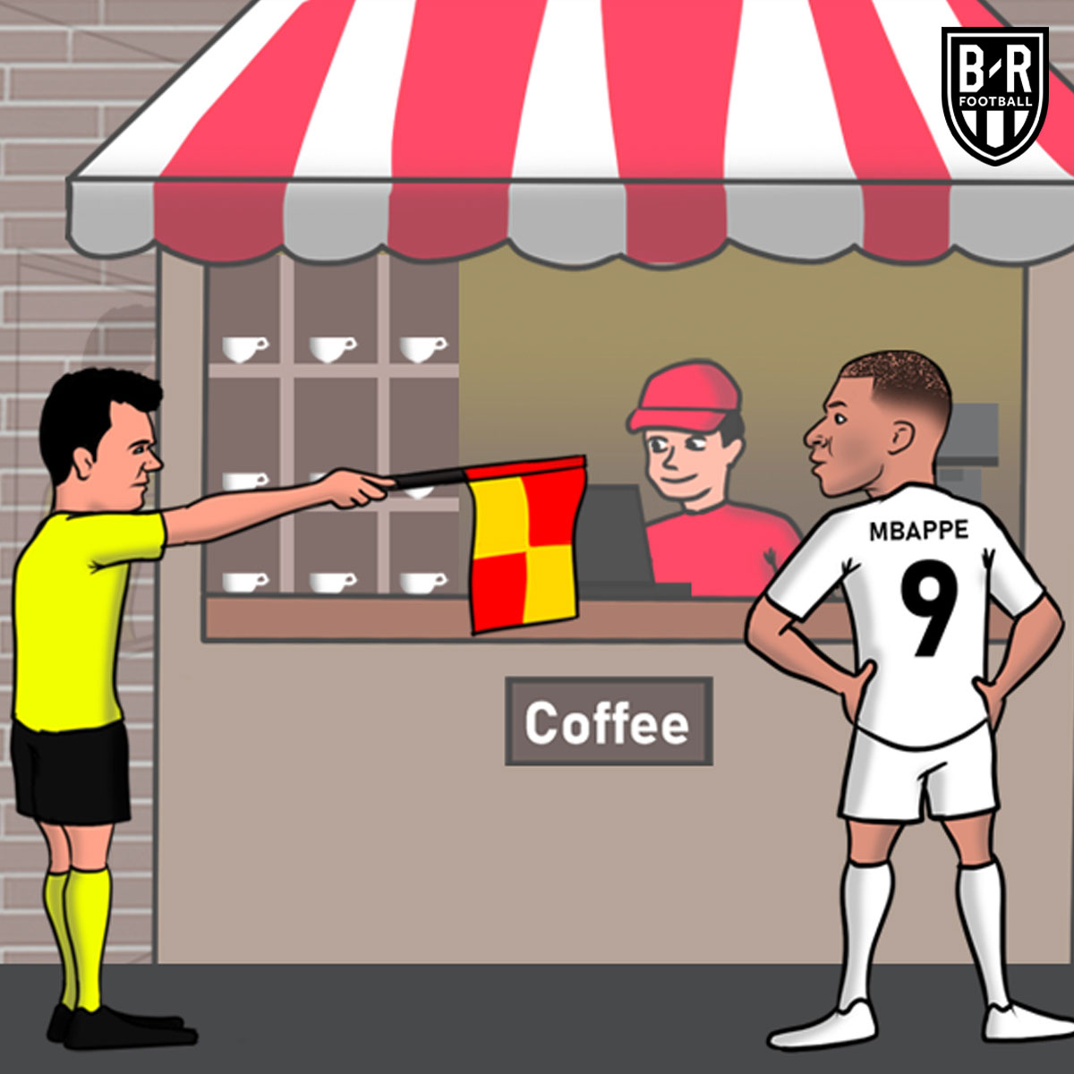 brfootball's tweet photo. Some say Kylian Mbappé is still offside 😬 https://t.co/Yc30VpPjzd