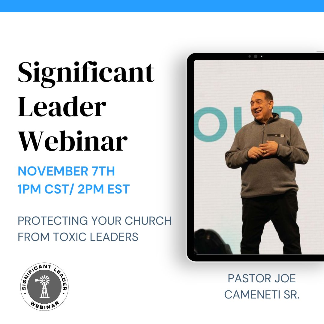 SigChurchNet's tweet image. See you in just a couple of weeks for the next Significant Leader Webinar!

#significantchurch #pastors #leadership #webinar #christianposts