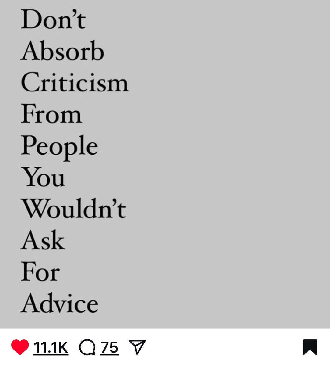 Wise words #MattHaig <a href="/matthaig1/">Matt Haig</a> 

‘There is smart and kind criticism from trusted sources offered with good will at the right time. And then there is the noise that comes when anyone does their own thing in a world that wants you to be the same as everyone else’.