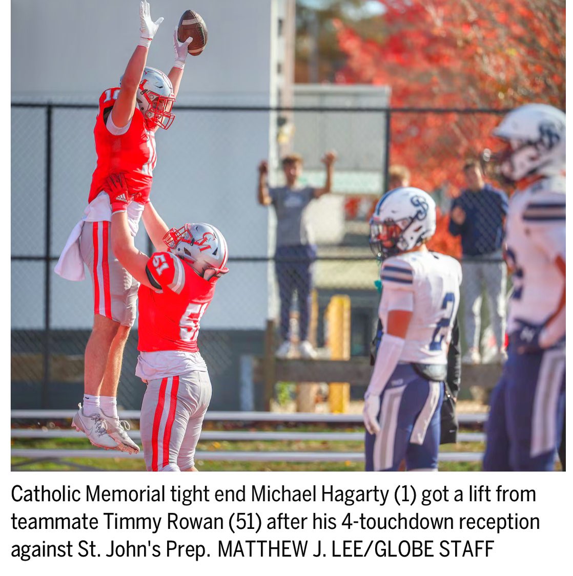 #theSIX
FINAL: CM 34 SJP 0

“I think [<a href="/mekhidodd/">Mekhi dodd</a> 244yds|3tds] is the best player in the state… He’s 210 pounds, he’s a state champion sprinter, and he’s worked hard in the weight room. <a href="/BCFootball/">Boston College Football</a> is getting a gem.”
<a href="/CathMemKnights/">Catholic Memorial Knights</a> coach John DiBiaso

bostonglobe.com/2024/10/26/spo…