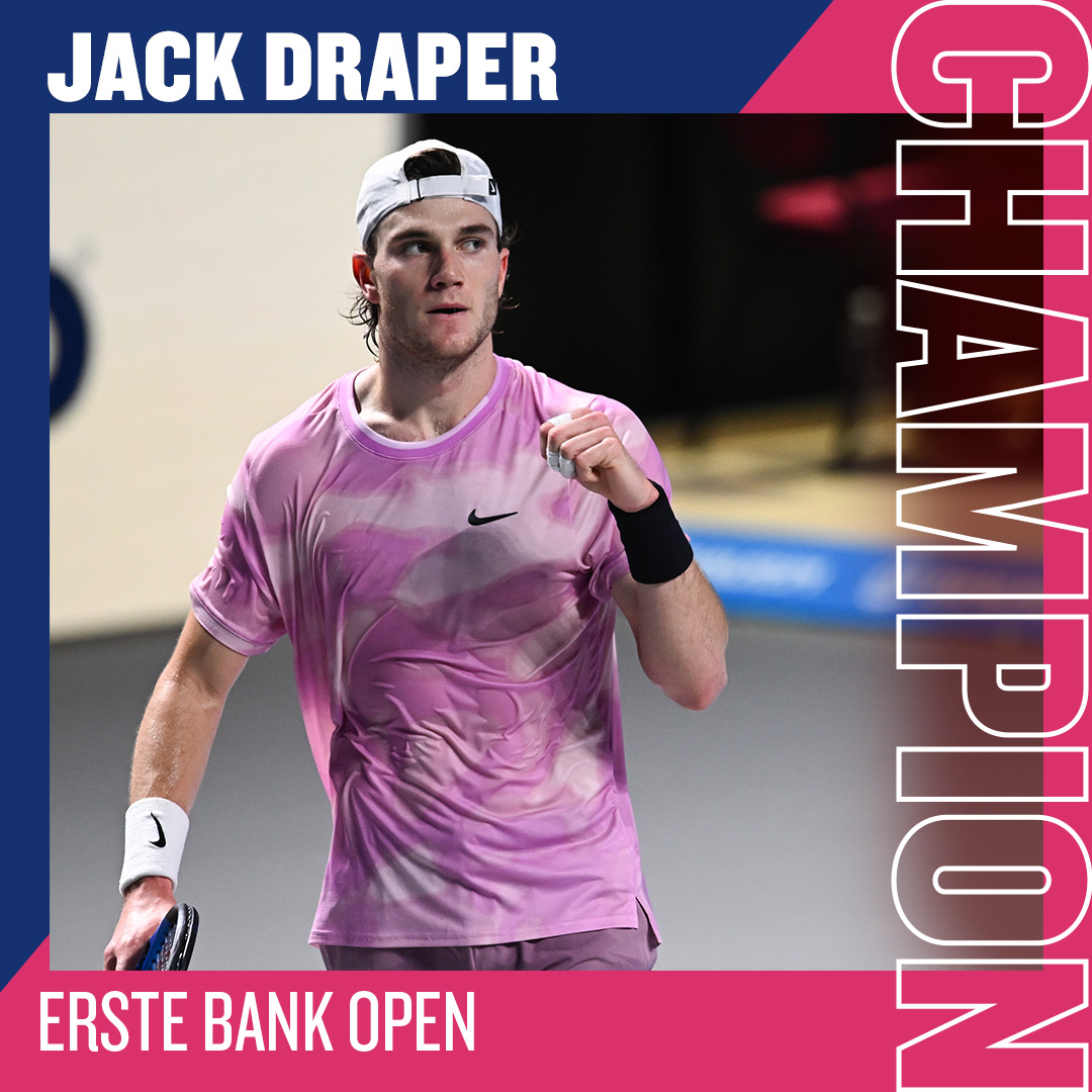 ⚡️🏆 THE BIGGEST TITLE OF HIS CAREER!!! 🏆⚡️

<a href="/jackdraper0/">jack draper</a> is the Erste Bank Open Champion with a 6-4, 7-5 win over Karen Khachanov in Vienna 

#BackTheBrits 🇬🇧