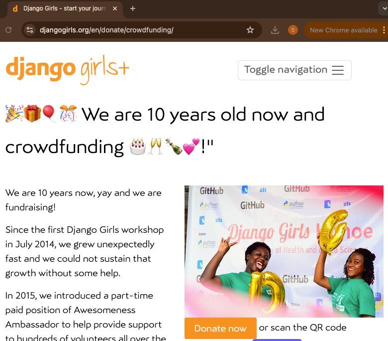 Help us to inspire more folk to fall in love with coding by joining our 10th birthday crowdfunder ✨

Your kind donation will enable us to boost outreach and visibility and help us bring the joy of building the web to more aspiring coders.

Find out more: buff.ly/4fhhLoD