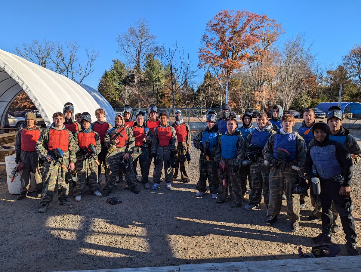 Wrestlers trading in headgear for paintball guns today. Team Carbone vs Team Bouchard. Two teams enter, only 1 will leave <a href="/SaintJoesMedia/">SJHS Student Media</a> <a href="/StJoesMetuchen/">Saint Joe's Metuchen</a>