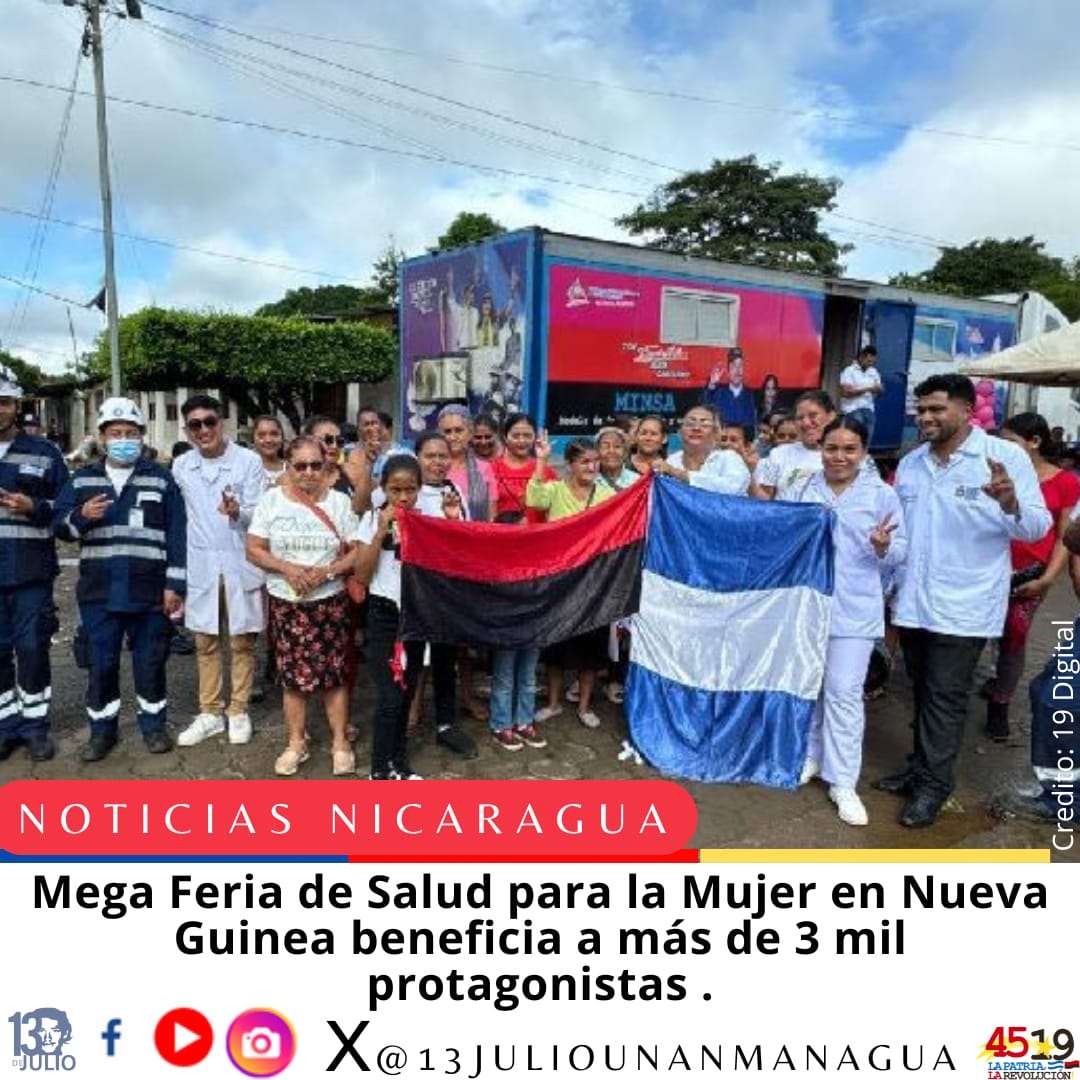 Una nueva Megaferia de salud se llevó a cabo en Nueva Guinea #SomosUNAN
#SoyCSM
#ManaguaSandinista
#4519LaPatriaLaRevolucion