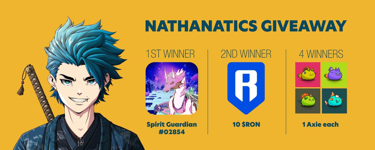 Nathan (@0xxnathan) on Twitter photo 🚨Special Giveaway to Support Content Creators!
We're giving away Spirit Guardian, RON, and Axies to 6 lucky winners!
To Enter:
• Like + Retweet
• Follow <a href="/_realghost_/">Ghost.ron | Kaidro</a> <a href="/xdashred/">Dashred ⛩️</a> <a href="/fourx_web3/">fourx🐉</a>
• Tag 3 friends
Winners will be drawn on October 31th!
Good luck to all❤️ 🚨Special Giveaway to Support Content Creators!
We're giving away Spirit Guardian, RON, and Axies to 6 lucky winners!
To Enter:
• Like + Retweet
• Follow <a href="/_realghost_/">Ghost.ron | Kaidro</a> <a href="/xdashred/">Dashred ⛩️</a> <a href="/fourx_web3/">fourx🐉</a>
• Tag 3 friends
Winners will be drawn on October 31th!
Good luck to all❤️