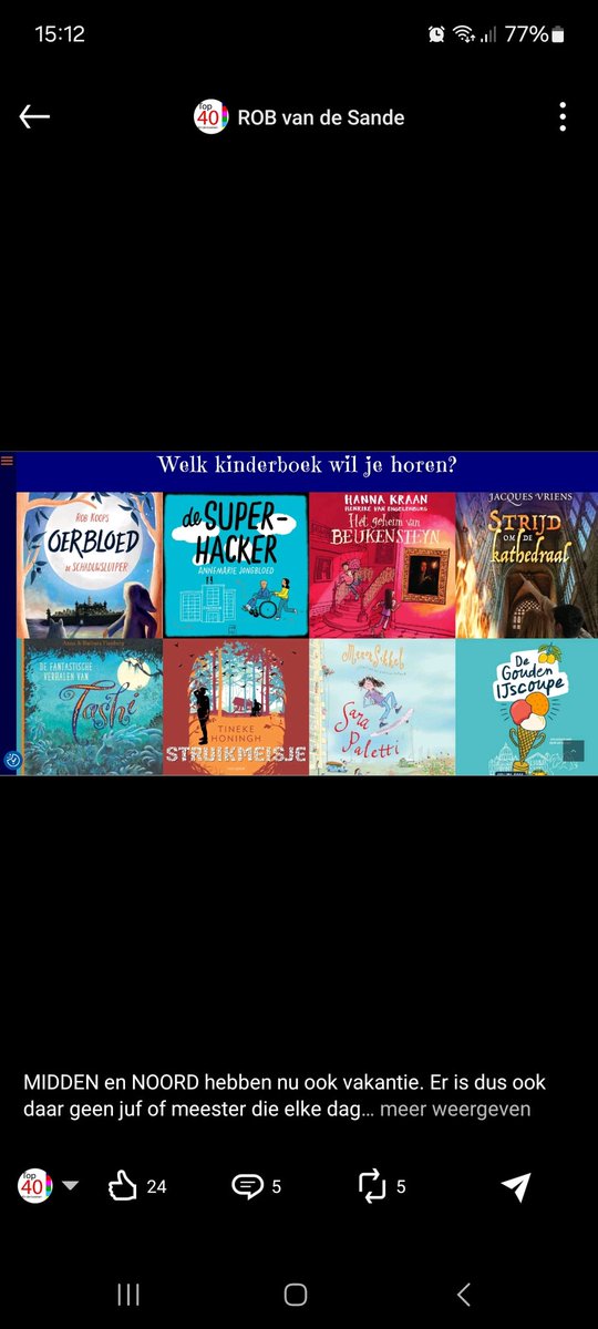 R O B van de Sande | Top40 Kinderboeken 🎙️🎚️ tweet media