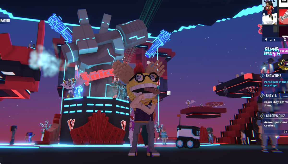 Tiger0eth's tweet photo. Singin' my way through  https://t.co/ulzHaH6sBa 
The Voice Coach Battle in
@TheSandboxGame  #TheSandbox #AlphaSeason4 #AS4SocialChallenge https://t.co/9Nx0FYYFty