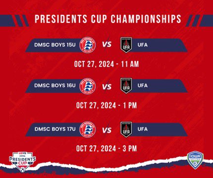 desmoinessc's tweet photo. Three of our teams look to join our 19U Boys Red as @IowaSoccer Presidents Cup champions today! https://t.co/qa3ux8juWR