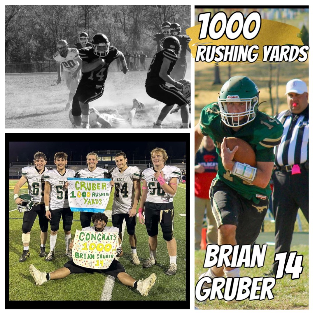 Congratulations to Brian Gruber for reaching 1000 yards rushing on the season. This is Gruber’s 3rd consecutive 1000 rushing yards season. It all starts up front. 

#1000yardclub
#DontOverlookTech
#betechbeproud
#gostangs
