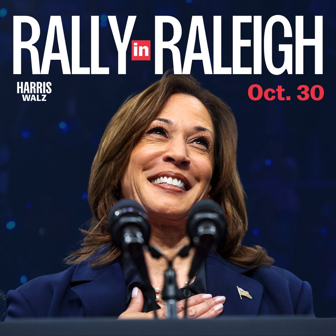 Kamala for NC (@kamalafornc) on Twitter photo North Carolina, are you ready to rally in Raleigh with <a href="/KamalaHarris/">Kamala Harris</a>? 📣
RSVP at mobilize.us/ncvictory2024/… 🇺🇸 North Carolina, are you ready to rally in Raleigh with <a href="/KamalaHarris/">Kamala Harris</a>? 📣
RSVP at mobilize.us/ncvictory2024/… 🇺🇸