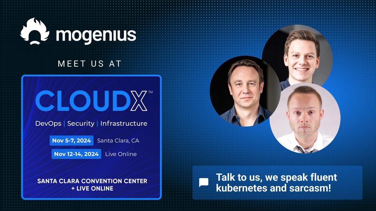 We're excited to be at #DeveloperWeek CloudX! 🚀

📅 Nov 5-7, 2024 📍 Booth 406, Santa Clara, CA
Catch Jan Lepsky's talk on achieving true developer self-service in Kubernetes with mogenius. See you there! 👋

#Kubernetes #CloudComputing #DevOps #CloudX #selfservice