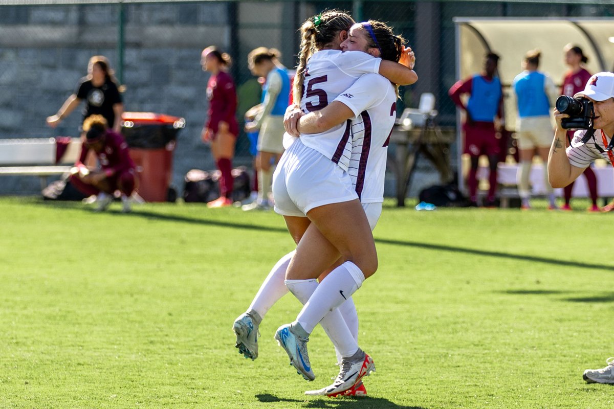 No. 19 <a href="/HokiesWSoccer/">Virginia Tech Women's Soccer</a> just took down No. 7 Notre Dame 🥳

Catch them in the ACC Tournament 😍
