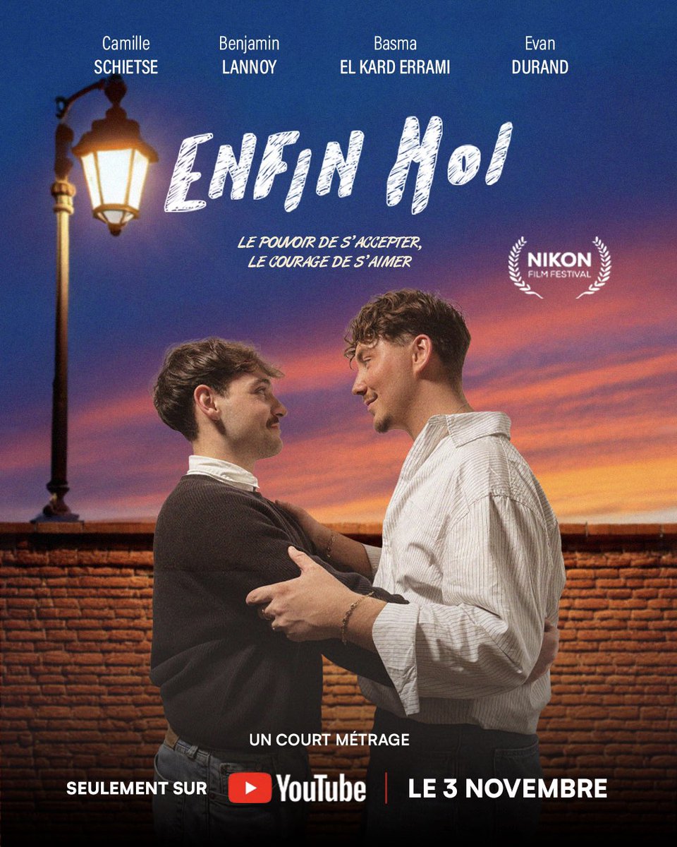 benjicat_22's tweet photo. ENFIN MOI - Le pouvoir de s'accepter, le courage de s'aimer.
Disponible seulement sur YouTube le 3 novembre
2024.
Un court métrage écrit et réalisé par mon équipe et moi-même, un sujet qui me touche, un rêve réalisé. https://t.co/6Ky8Dp34k9