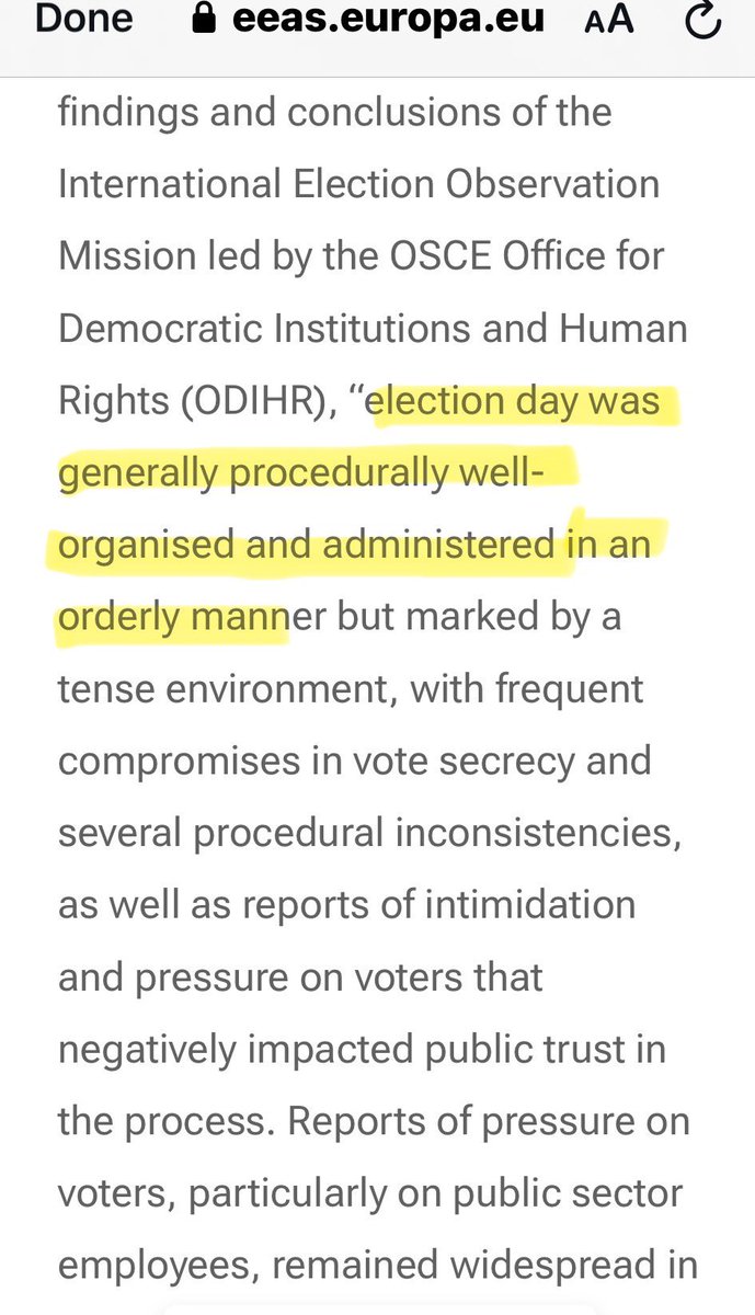 Sorry <a href="/JosepBorrellF/">Josep Borrell Fontelles</a> <a href="/eu_eeas/">European External Action Service - EEAS 🇪🇺</a> This Statement is a joke, it has nothing to do with reality and is surely not helpful for the people of 🇬🇪 

Here, 🇪🇺 betrays democracy, rule of law, it’s own credibility. 
We cannot recognize those elections. This must have been the first sentence!