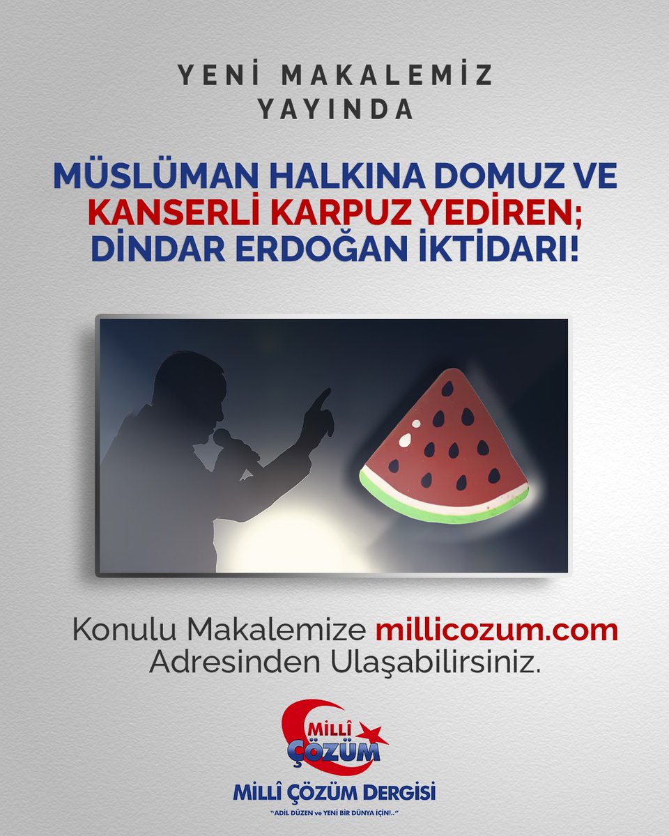 ustatahmetakgul's tweet photo. MÜSLÜMAN HALKINA DOMUZ VE KANSERLİ KARPUZ YEDİREN; DİNDAR ERDOĞAN İKTİDARI!
Haftalardır Türkiye, vatandaşlarımıza domuz eti yediren köfte zincirini ve gıda şirketlerini konuşmaktaydı. Hatta bu raporların ortaya çıkmasıyla tepkilerin odağına yerleşen Köfteci Yusuf, sonunda sessizliğini bozup hükümeti suçlamıştı. Tarım ve Orman Bakanlığı tarafından paylaşılan sakıncalı listede yer alan ve ürünlerinde domuz eti olduğu saptanan ünlü köfte zinciri, iddiaları yalanlayarak topu Bakanlığa atmıştı. Denetimlerin devam ettiğini ve durumu aydınlatmaya çalıştıklarını belirten marka, numune alma işlemlerinde birçok teknik hata yapıldığını öne sürse de yaptığı hilekârlık rezaleti sırıtmaktaydı. Bu arada, yabancı menşeli meşhur hamburger şirketleriyle ilgili hiçbir bilgi verilmemesi ise dikkatlerden kaçmamıştı. Bu durum; “Gücünüz sadece yerli girişimcilere mi yetiyor?” sorularını da gündeme taşımıştı.

Oysa asıl suçlu ve sorumlu olan; 10 Şubat 2000 tarihli “Et Ürünleri Tebliği” kapsamında, domuz etinin Türkiye’de üretimini, satış ve ticaretini ve dışarıdan ithal edilmesini serbest bırakan MHP ortaklı Ecevit Hükümetinin bu kararını aynen uygulayan güya dindar kahraman Erdoğan iktidarıydı. Evet, Türkiye’de Domuz etini kasaplık et kapsamına sokan bunlardı. 12 Haziran 2006 tarihli Resmi Gazete’de Tanımlar Madde 4. “ç” fıkrasında “Diğer kasaplık hayvanlar: Domuz, yaban domuzu, at ve tavşandır” yazılıydı.

Resmen ve fiilen halkımıza zehir yedirilen; plastik pirinçten, foseptikten (lağım cinsi maddelerden üretilmiş) piliçlere… Hastalıklı eşek ve domuz etinden kıyma ve kebap cinslerine… Kanserojen maddelerden veya çürümüş süt ürünlerinden yapılmış peynir çeşitlerine kadar, toplum sağlığımızı ve gelecek kuşaklarımızı tehlikeye atan çeşitli sahtekârlıklara fırsat tanıyan ve zemin hazırlayan ise, bu sorumsuz ve şuursuz iktidarlardır…

“(Çünkü bu tipler, Hakk davadan döneklik ederek) Sırtını çevirip gittiği ve işbaşına (iktidara) geçtiği zaman; (ülkesinde ve) yeryüzünde (barış kılıflı) bozgunculuğa girişmeye, ekini ve nesli (bozup) helak etmeye çaba gösterir. (Genleri bozulmuş İsrail tohumları ile bitki ve hayvan türlerini ve bebeklerin-gençlerin geleceğini tahribe yönelir.) Allah ise, (fitne ve fesadı) bozgunculuğu sevmemektedir. [Not: Başka ülkelerde olduğu gibi Türkiye’de de; 8 Kasım 2006’da çıkarılan 5553 sayılı Hibrit Tohum Kanunu’yla, yerli tohumlarımıza yasak getirilmiş ve uzmanlara göre bu uygulamadan sonra hastalık ve ölüm oranlarında tam üç kat artış gözlenmiştir.]” (Bakara: 205) ayeti de bu hain yönetimleri ve zihniyetlerini açığa vurmaktadır.

Gıda Güvenliği İçin Tarım ve Orman Bakanlığı’nın Açıkladığı Ürünler Şunlardı:

Tarım ve Orman Bakanlığı, 2024 tağşiş (gıda ürünlerine zararlı maddeler karıştırma) listesinde güvensiz bulunan ürünleri ve markaları açıklamıştı. Bu liste, güya sağlıklı gıda tüketimini teşvik etmek amacıyla hazırlanmıştı. Bu kapsamda Tarım ve Orman Bakanlığı, 2024 yılı için güncel tağşiş (taklit ve tağşiş) listesini yayımlamıştı. Bu liste, sağlığı tehdit eden ve güvenilir olmayan birçok gıda ürününü içermekte olup, toplamda 463 ürün güvensiz olarak sınıflandırılmıştı.
...
DEVAMI İÇİN LÜTFEN LİNKE TIKLAYIN
https://t.co/H9gtSi6qA8

#deprem #kemalkilicdaroglu #denizliyanıyor #SONDAKİKA #Iran #MilliÇözüm #ÜstadAhmetAkgül #NecmettinErbakan #AdilDüzen #YeniBirDünya