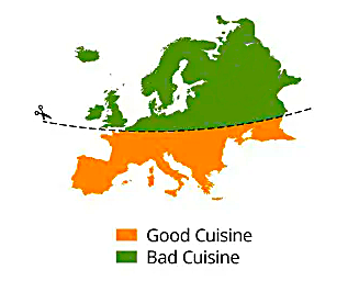 Cuisine map of Europe