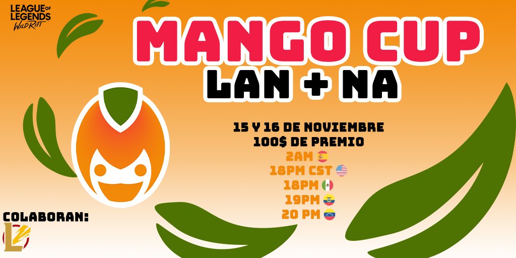 VUELVE LA MANGO CUP! 💣🏆

En esta ocasión cruzamos el charco y queremos sentir el calor de nuestros hermanos latinos.

Arma tu equipo para este torneo 5🆚5 y demuestra quién manda en la región.

¿DONDE ESTAN NUESTROS HERMANOS MANGUISTAS? Apúntate aquí 👇