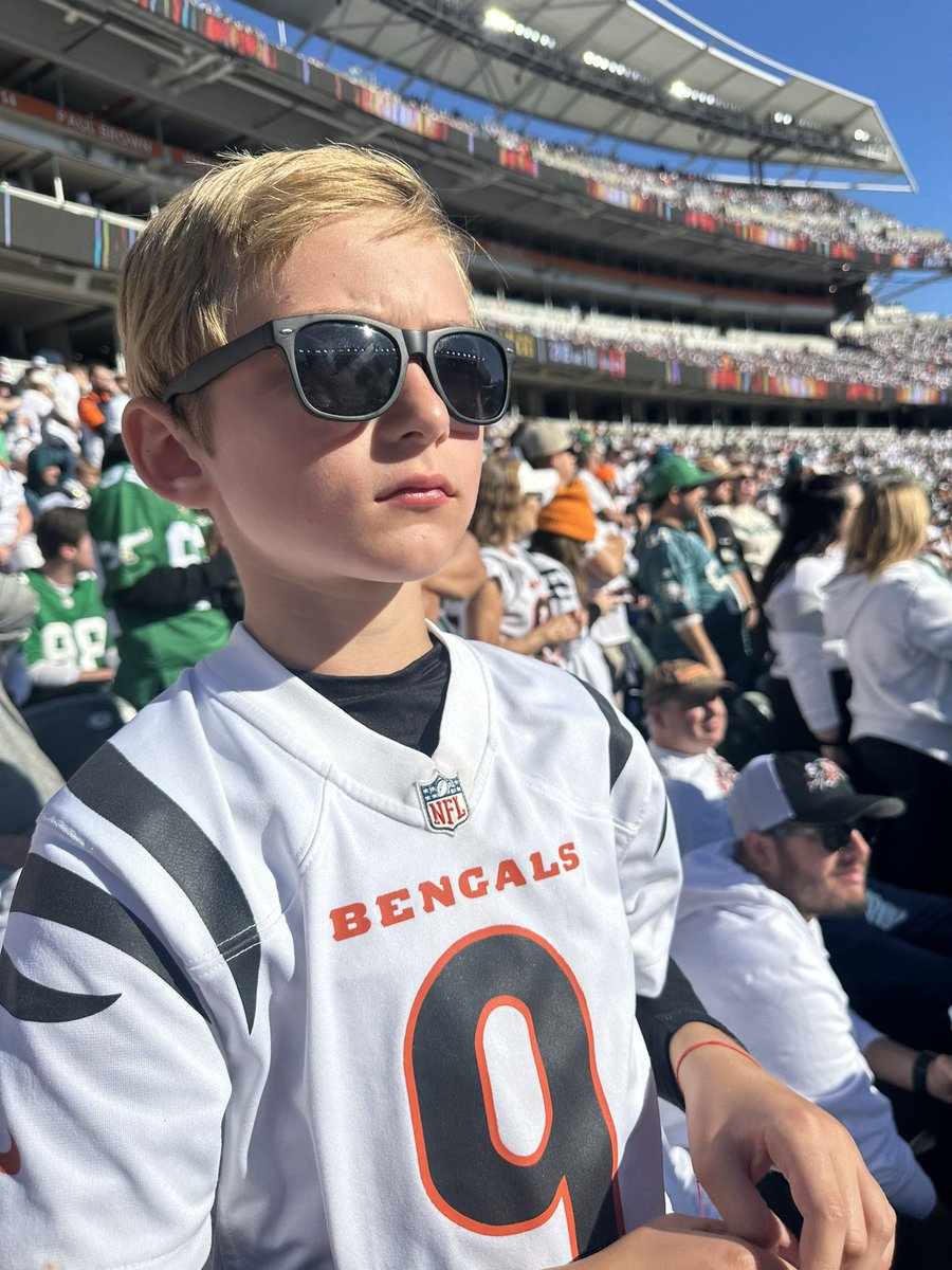 reevesds3's tweet photo. First @Bengals game and this is what Zach Taylor’s play calling has done to my usually happy son https://t.co/s4sfRxQhzQ