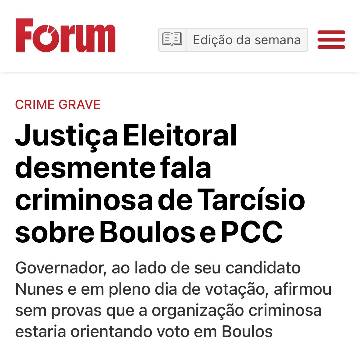GuilhermeBoulos's tweet photo. O “LAUDO FALSO” DO 2 TURNO COMEÇA A SER DESMONTADO! TARCÍSIO COMETEU CRIME ELEITORAL! https://t.co/tA8hVzpur1