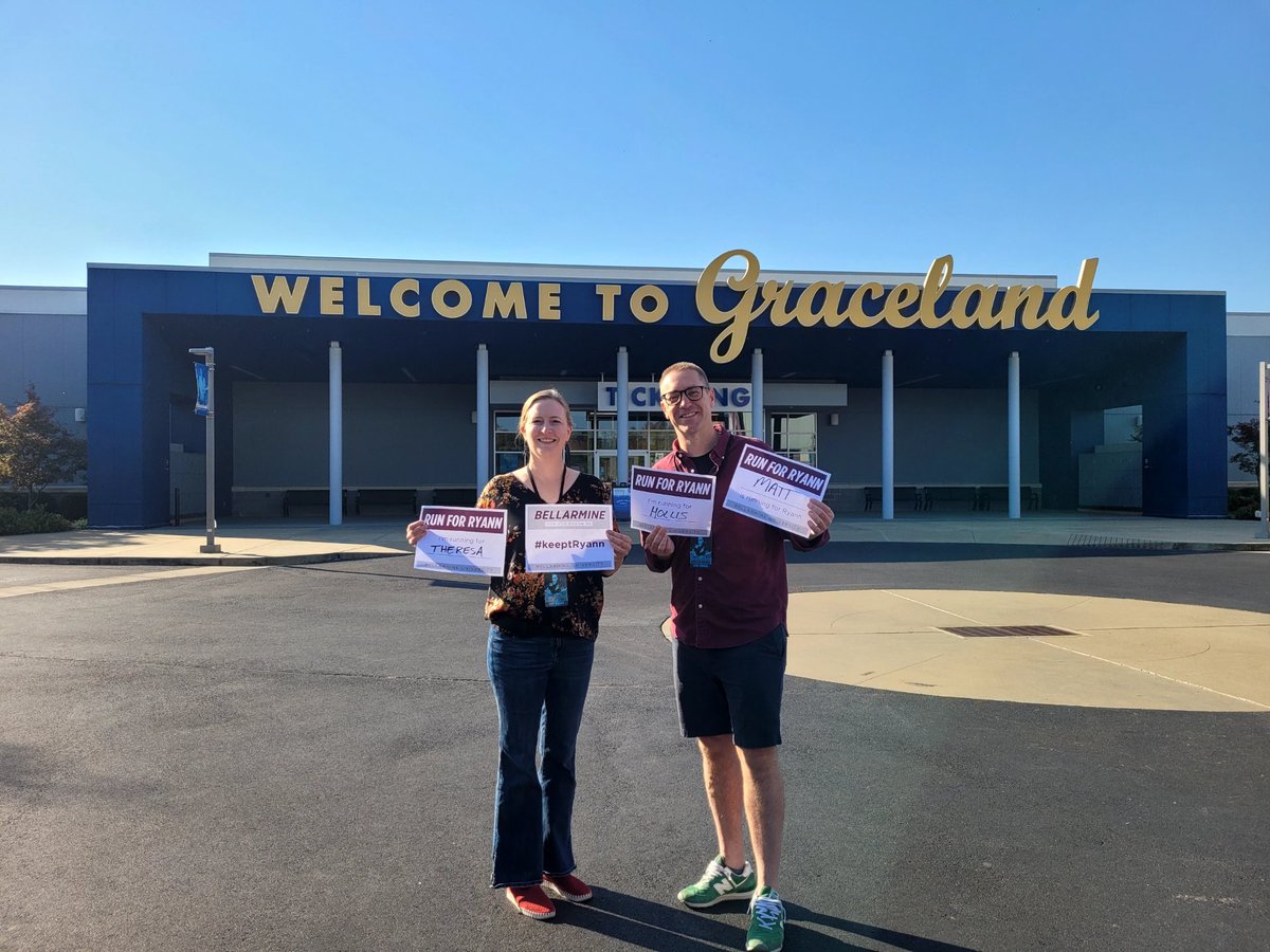 We “Can’t Help Falling In Love” with this photo! Matt Real, our Executive Director of Alumni and Constituent Relations, and Joyce Robertson completed their 5K near Graceland in Memphis, TN! #keeptryann