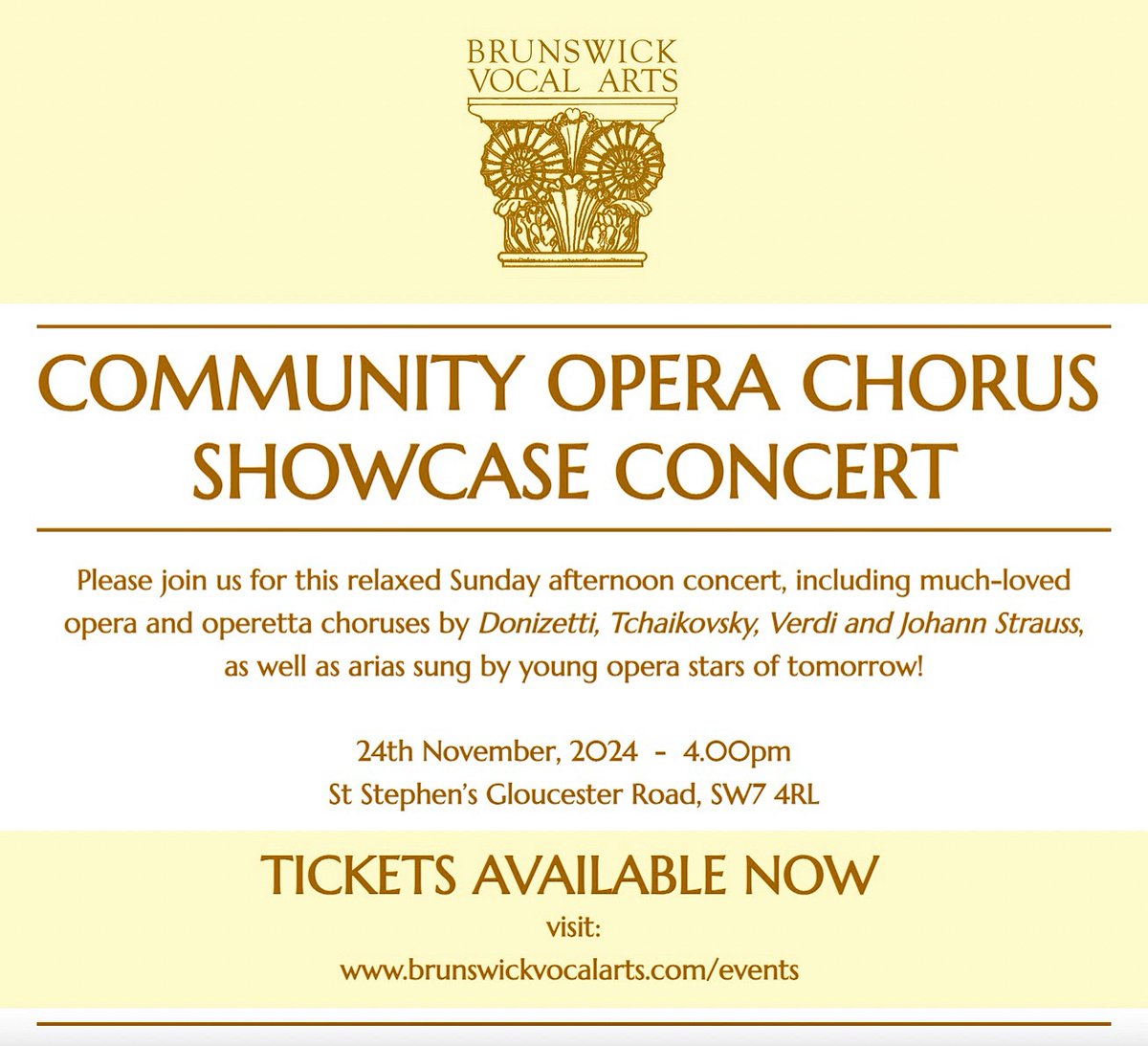 Please join us for this, and for a drink after the concert - a lovely way to spend a Sunday afternoon! Tickets available now through the BVA website (click on ‘Events’)